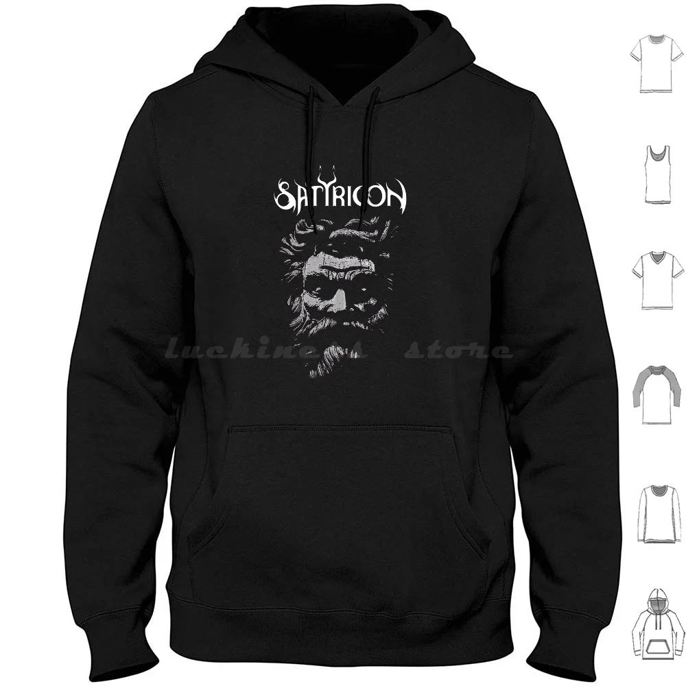 Satyricon Essential Hoodies Long Sleeve Black Metal Death Metal Thrash Metal Dark Funeral Heavy Metal Dimmu Borgir