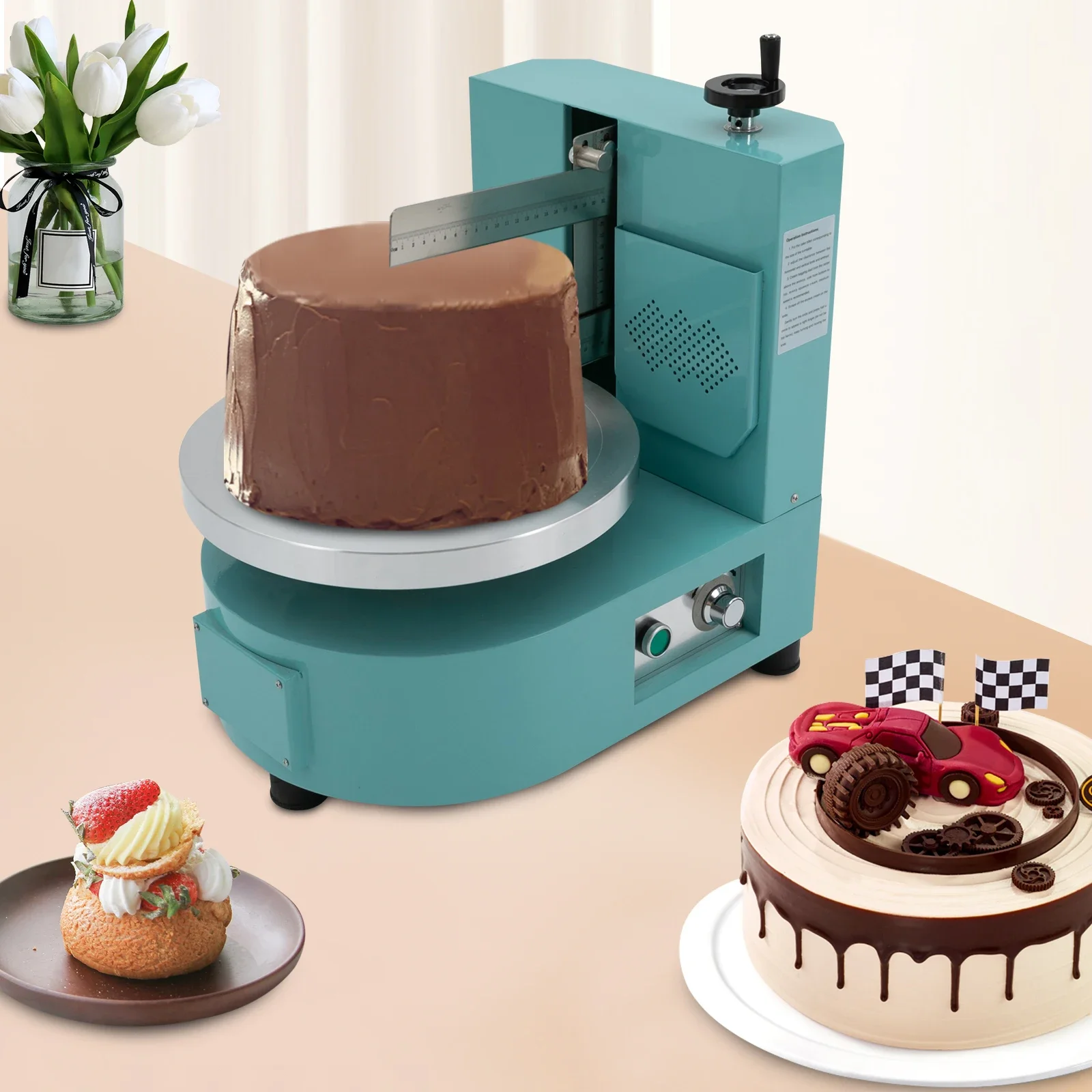 

Машина для глазури тортов, 110 В, 80 Вт, проигрыватель кремового покрытия для тортов 4-12 дюймов, 0-200 об/мин, регулируемая скорость, синий