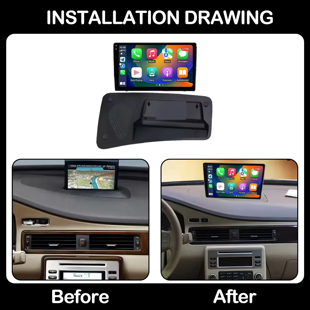 For Volvo S80 S80L V70 2004 - 2009 2010 2011 Car Multimedia Player Android 16 Wireless Carplay Screen Radio Stereo GPS Navi DSP