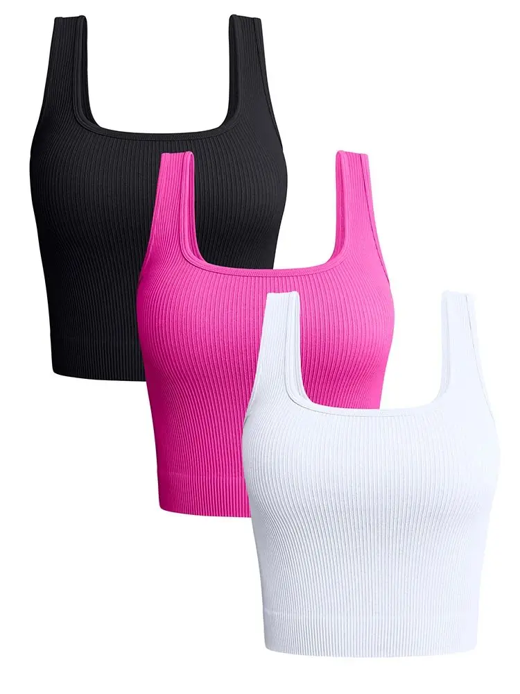 

Women's Square Ne Ribbed Tank Top Csole Summer Faion Ladies Vest Svel Clothing Comfortable Breathable 2024 Autumn New