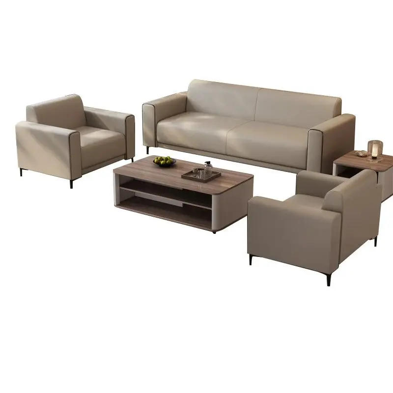Office sofa coffee table combination simple modern three-person VIP reception business negotiation conference sofa