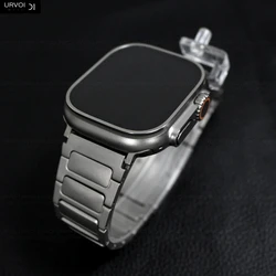 URVOI Apple Watch Ultra 2 링크 팔찌 시리즈 10 9 8 7 6 SE 버클 스트랩 iWatch 49mm 조정 도구 용 풀 티타늄 밴드