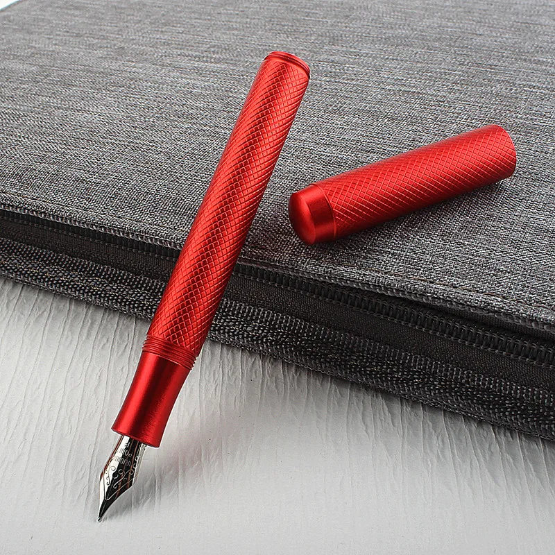 Imagem -02 - Classic Metal Pocket Fountain Pen Iridium Ink Pen para Escrever Material de Escritório Papelaria Escolar Presente de Luxo 038 mm