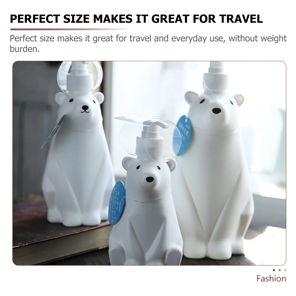 

Press-Type Bottle Polar Bear Shaped Lotion Dispenser Leakproof Refillable Container For Travel Shampoo Body Wash Hand Soap