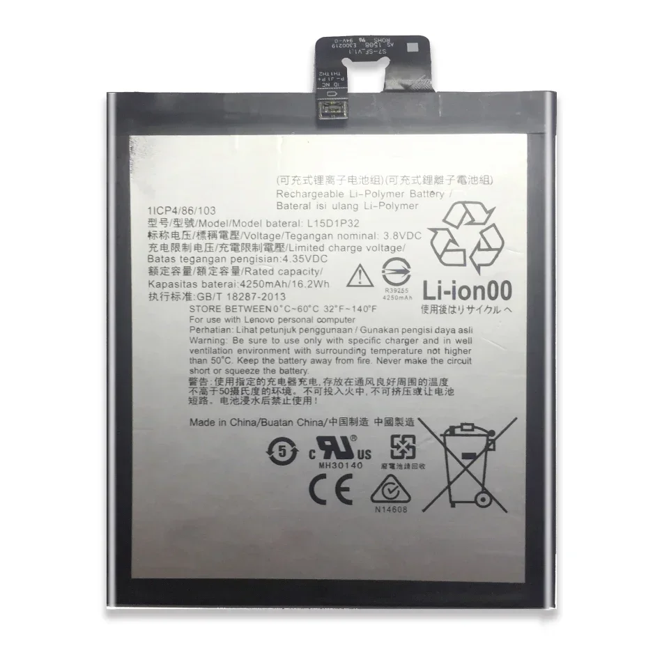 L15D1P32 Replacement Battery For Lenovo Tab3 8 Plus 8Plus TB-8703F 8703N 8703X 8703 PB1-750N Batteries Bateria 4250mAh