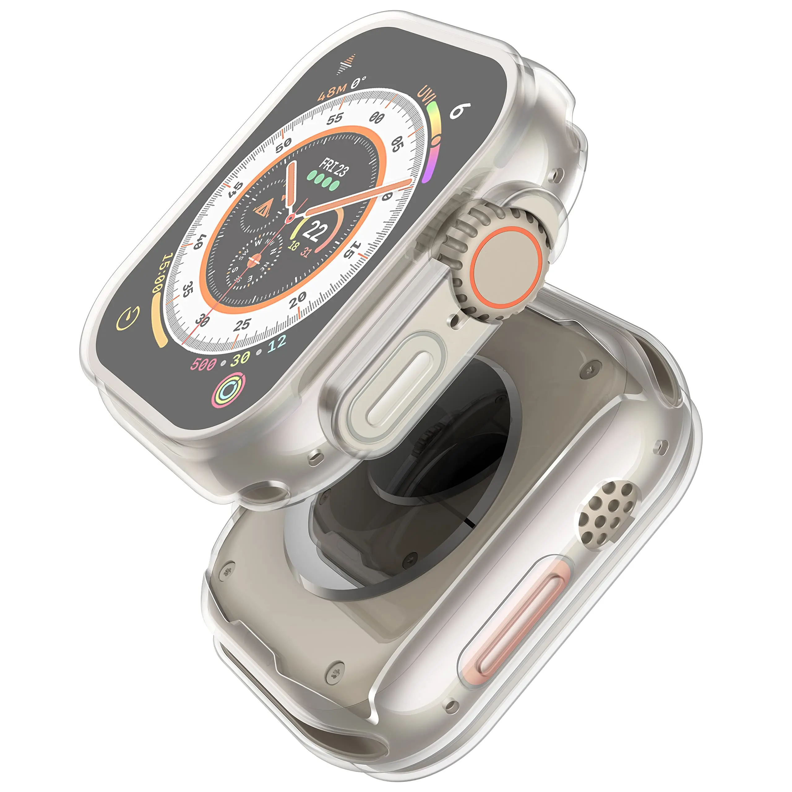 Funda transparente para Apple Watch, Protector de pantalla para Apple Watch Ultra, 49MM, Series 8, 7, SE, 6, 5, 4, 3, 45MM, 44MM, accesorios