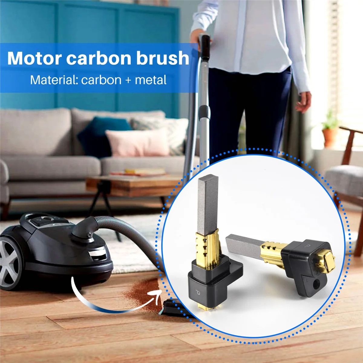 2PCS Vacuum Cleaner Motor Carbon Brush 6.5X11X32mm, High Quality Vacuum Cleaner Parts for LG Vacuum Cleaner