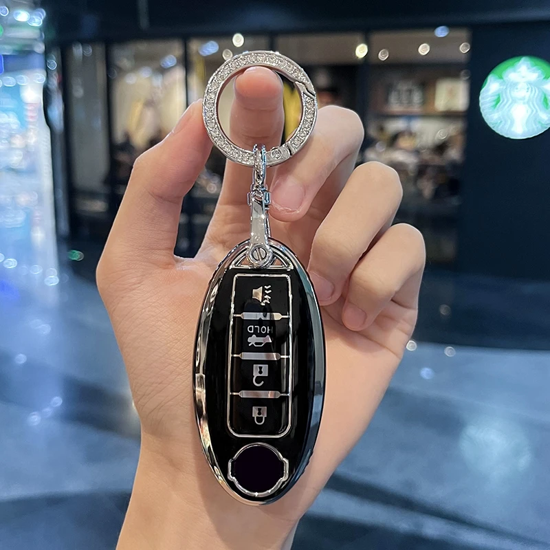 For Infiniti Nissan Altima Maxima Murano Rogue Sentra 370z Fashion TPU Car 4 Button Key Case Fob Keychain Protector Accessories view 3