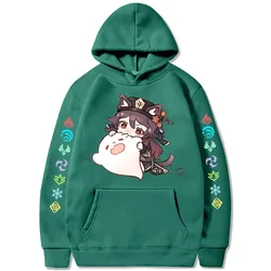 Hu Tao Zhongli Vintage Streetwear Wanderer Faruzan Nahida Xiao Cartoon Gothic Sweatshirt Genshin Impact Korean Style Y2k Hoodies