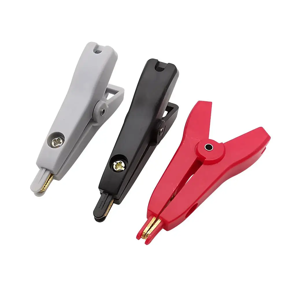 5A Electrical 52mm LCR Kelvin Alligator Clamp LCR Kelvin Clip Flat Crocodile Clip Copper Brass Alligator Clamp