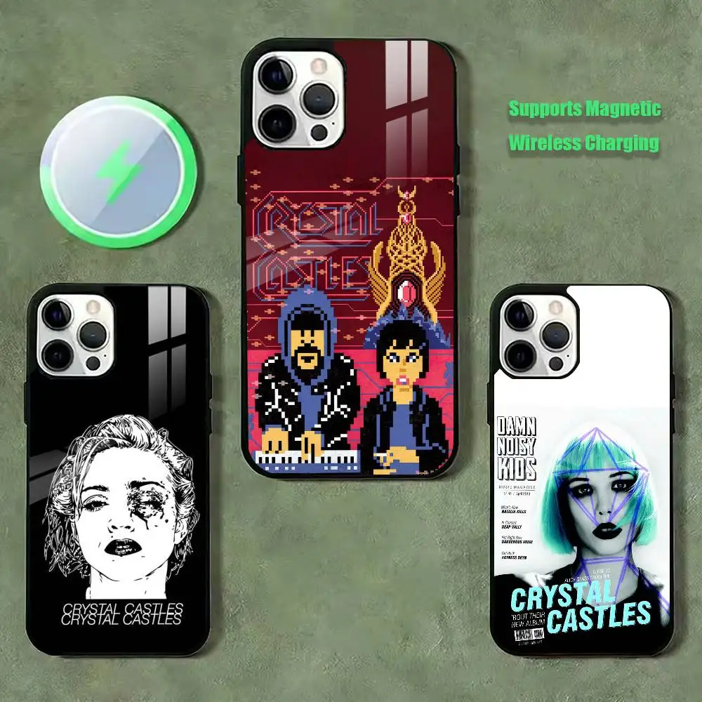 

Glitch electronic band Crystal Castles Phone Case For iPhone17,16,15,14,13,12,11 Plus,Pro Allows magnetic wireless charging