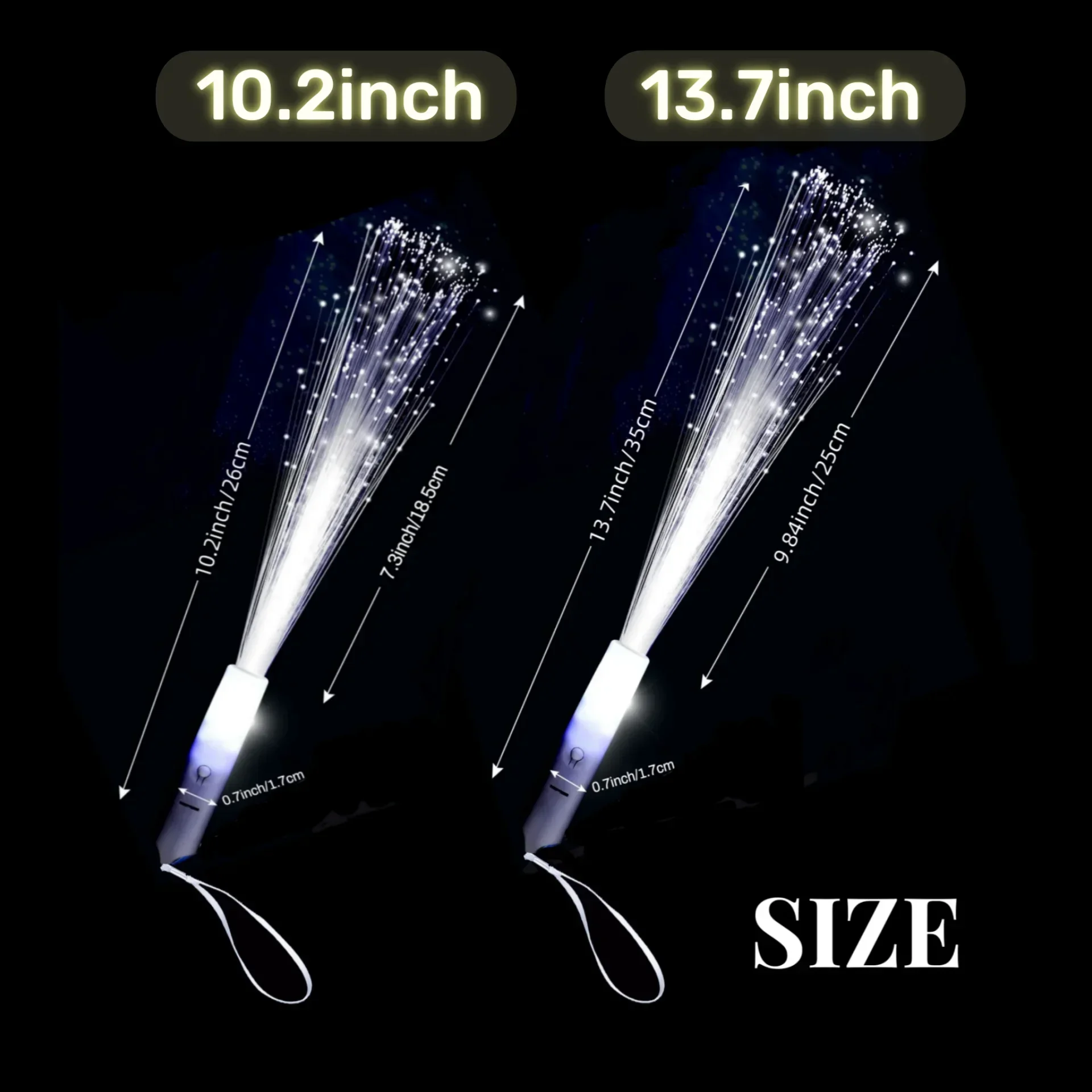 24-96PCS LED White Fiber Optic Wands For Wedding 3 Modes Flashing Glow Sticks for Kids Light Up Wand Dark Party Favors Birthday