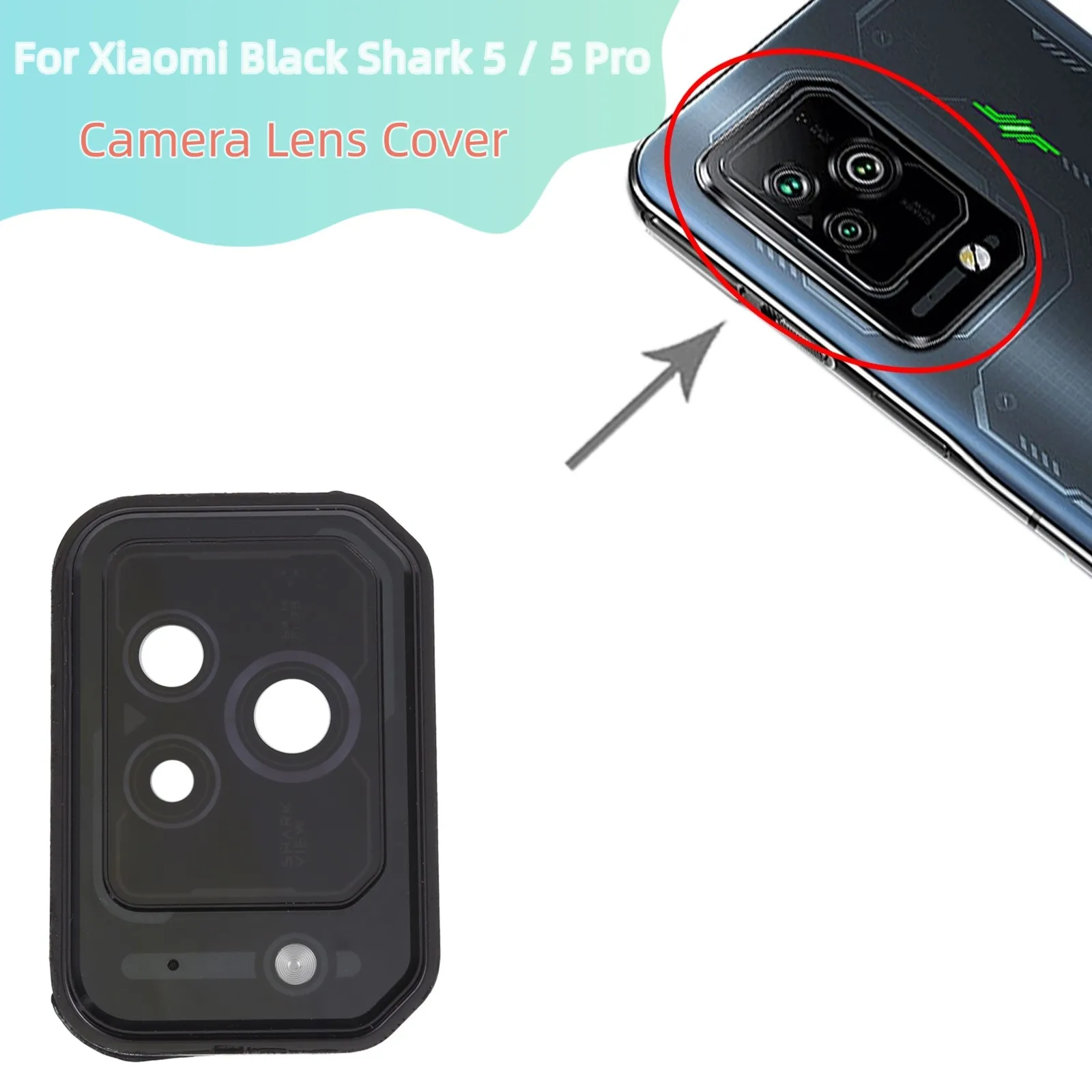 Camera Lens Cover for Xiaomi Black Shark 5 Pro / Black Shark 5 Camera Lens Cover Case Frame Replacement Part