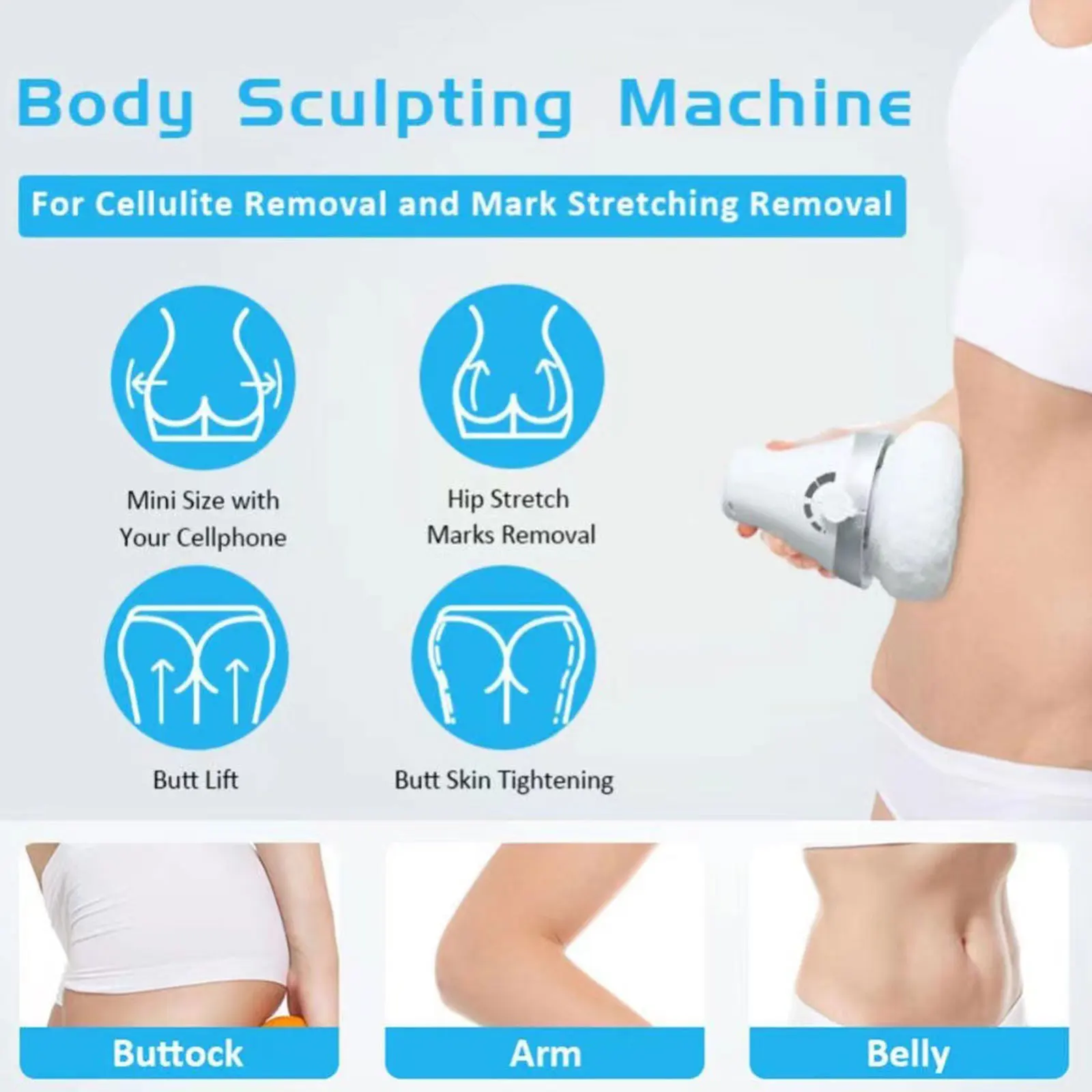 

Electric Handheld Cellulite Remover with 3 Reusable Pads Electric Body Massager Machine for Shoulder Waist Abdomen Buttocks