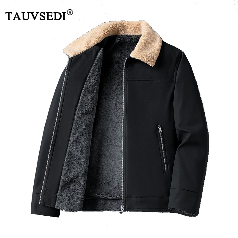 

Winter Men Warm Fleece Windproof Casual Lapel Jacket Parka Coat Male Formal Business Windbreaker Outdoor Overcoat Jacket Top 5XL