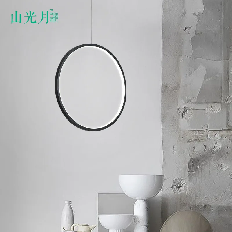

Nordic Modern Simple Led Chandelier Restaurant Card Space Tea Room Round Circle Single Head Aluminum Indoor Lighting Fixtures