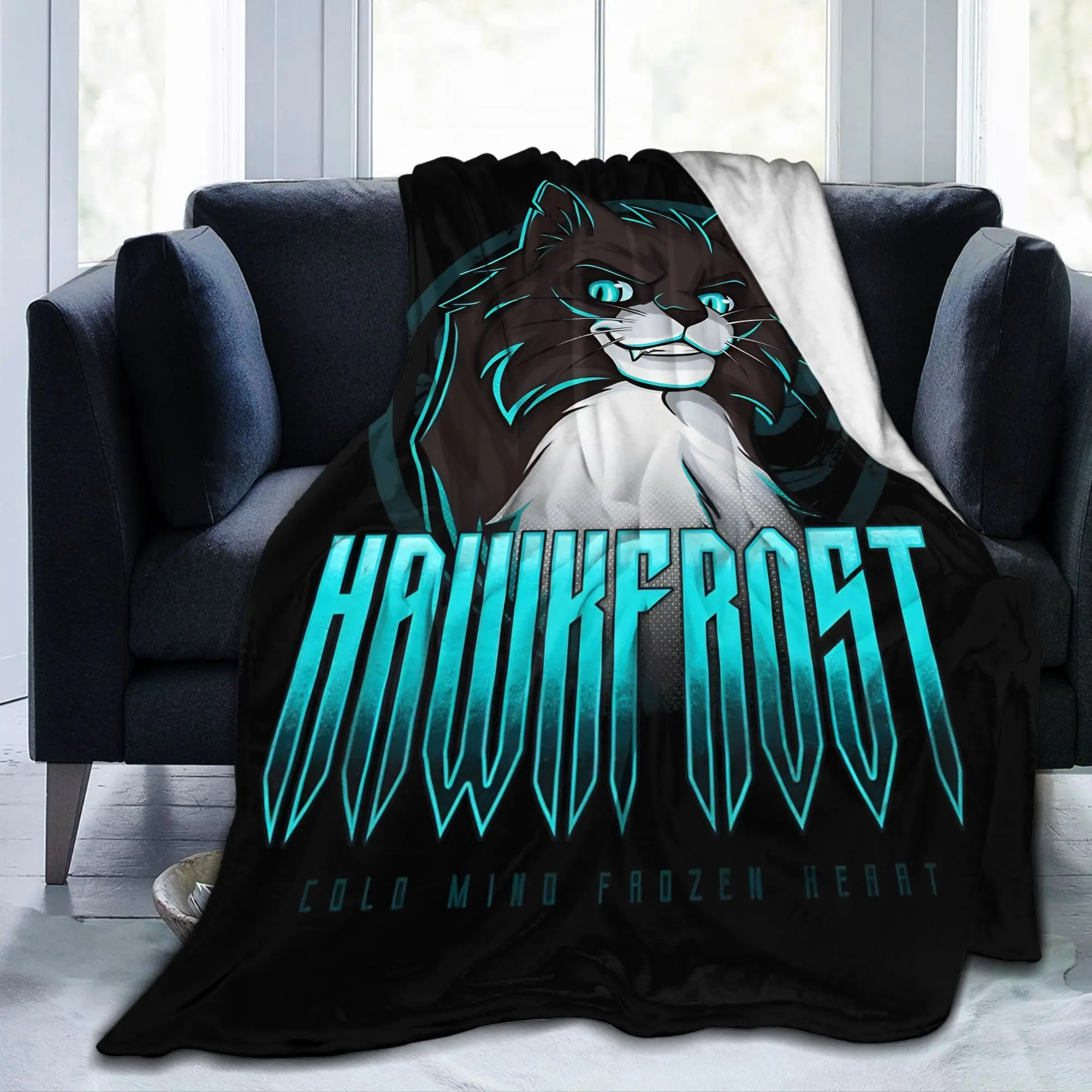 Hawkfrost Cats River-Clan Flannel Throw Blanket Warriors FireStar Bedding Knitted Blanket Gift Portable Multi-function Throws