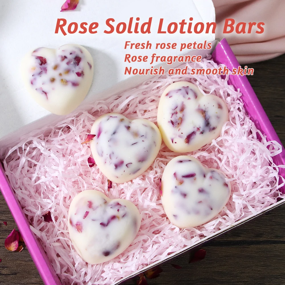 Rose Solid Handmade Lotion Bar 100% Pure Natural Organic Repair Smoothing Brightening Nourishing Skin Care Hand And Body Butter