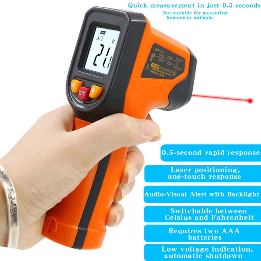 NJTY T400 High Precision Infrared Thermometer, Water Thermometer, Baking and Kitchen Industrial Thermometer