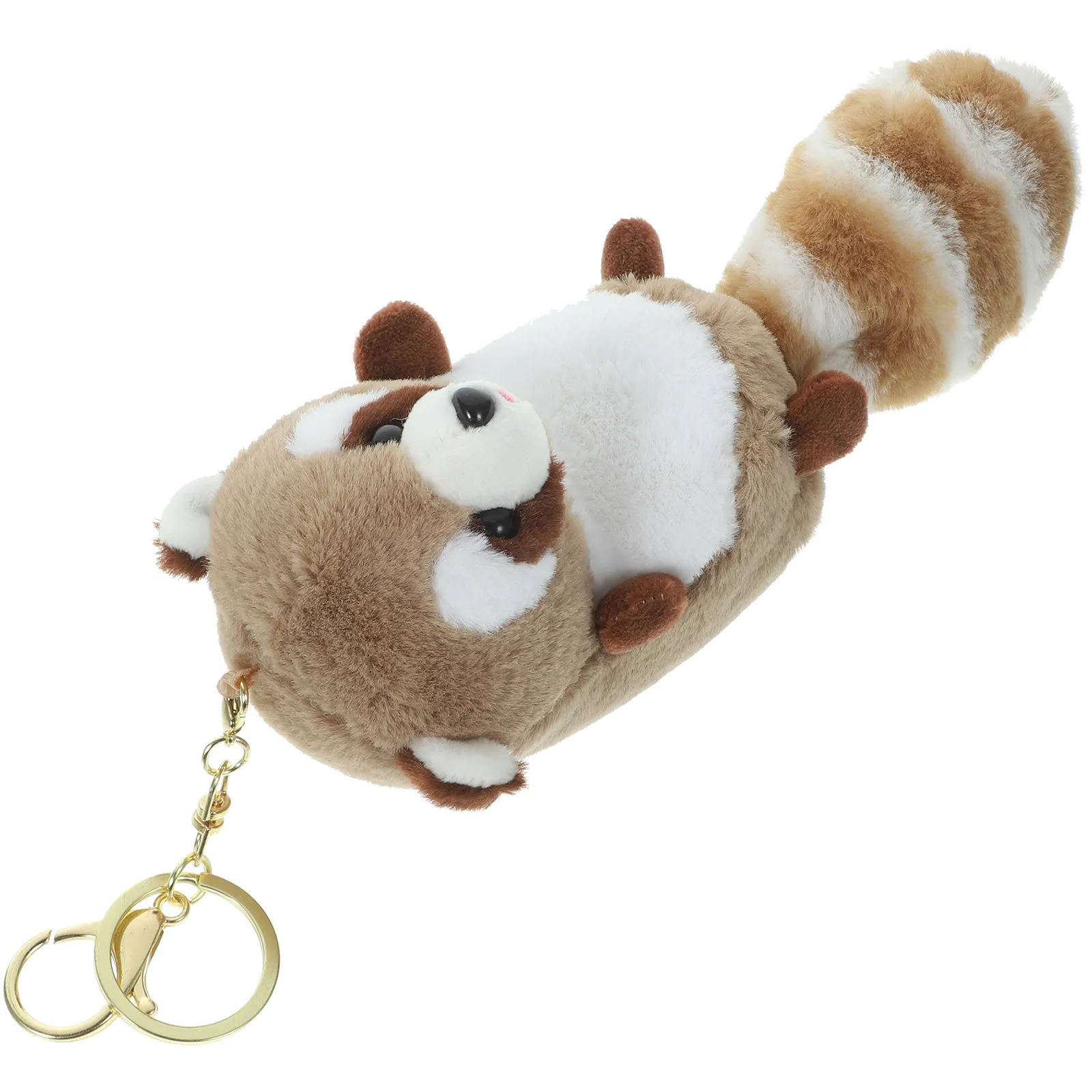 

Adorable Keychain Bag Pendant Soft Stuffed Raccoon Decorative Keyring Cartoon Hanging Charm for Backpack Car Key Ring