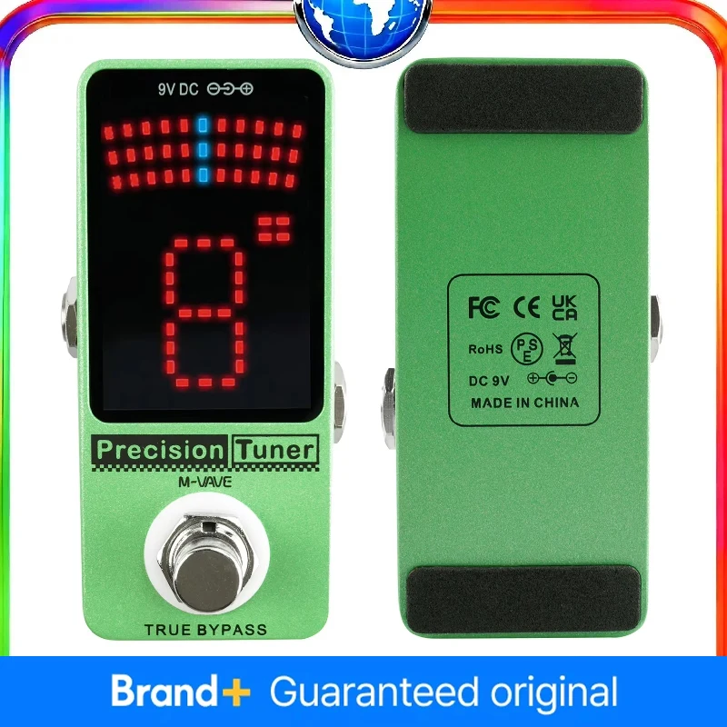 

M-VAVE прецизионный гитарный тюнер педаль светодиодный дисплей True Bypass хроматический бас-тюнер для электрогитары
