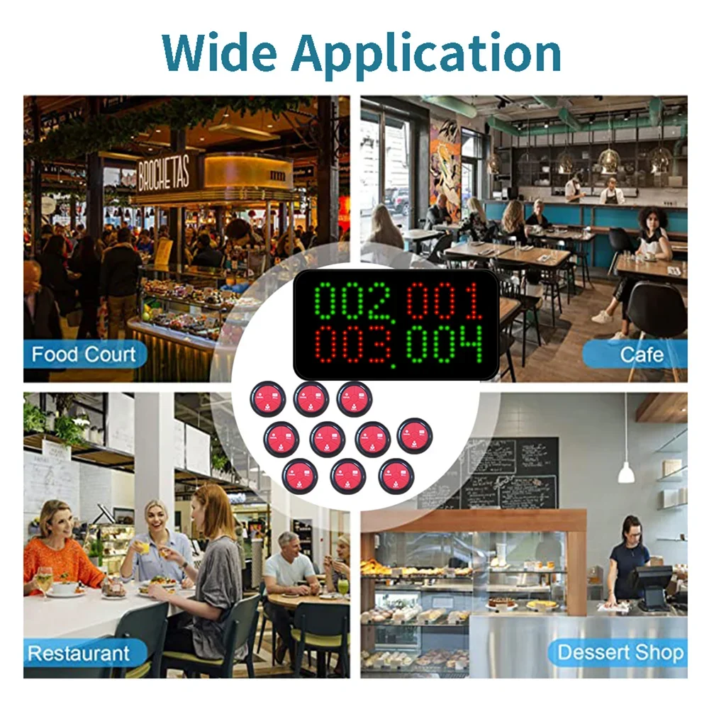 Hot Sale 999 Channel  Wireless Receiver Display Host Spanish Button  for Hookah Restaurant Calling System Cafe