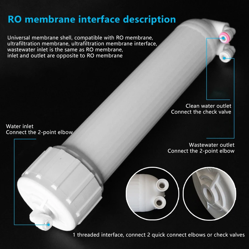 【rrkxa】 1812/2012 50-125G غشاء ارتشاح عكسي مبيت مرشح استبدال مع تركيبات الكوع الإسكان وجع صمام الاختيار #4