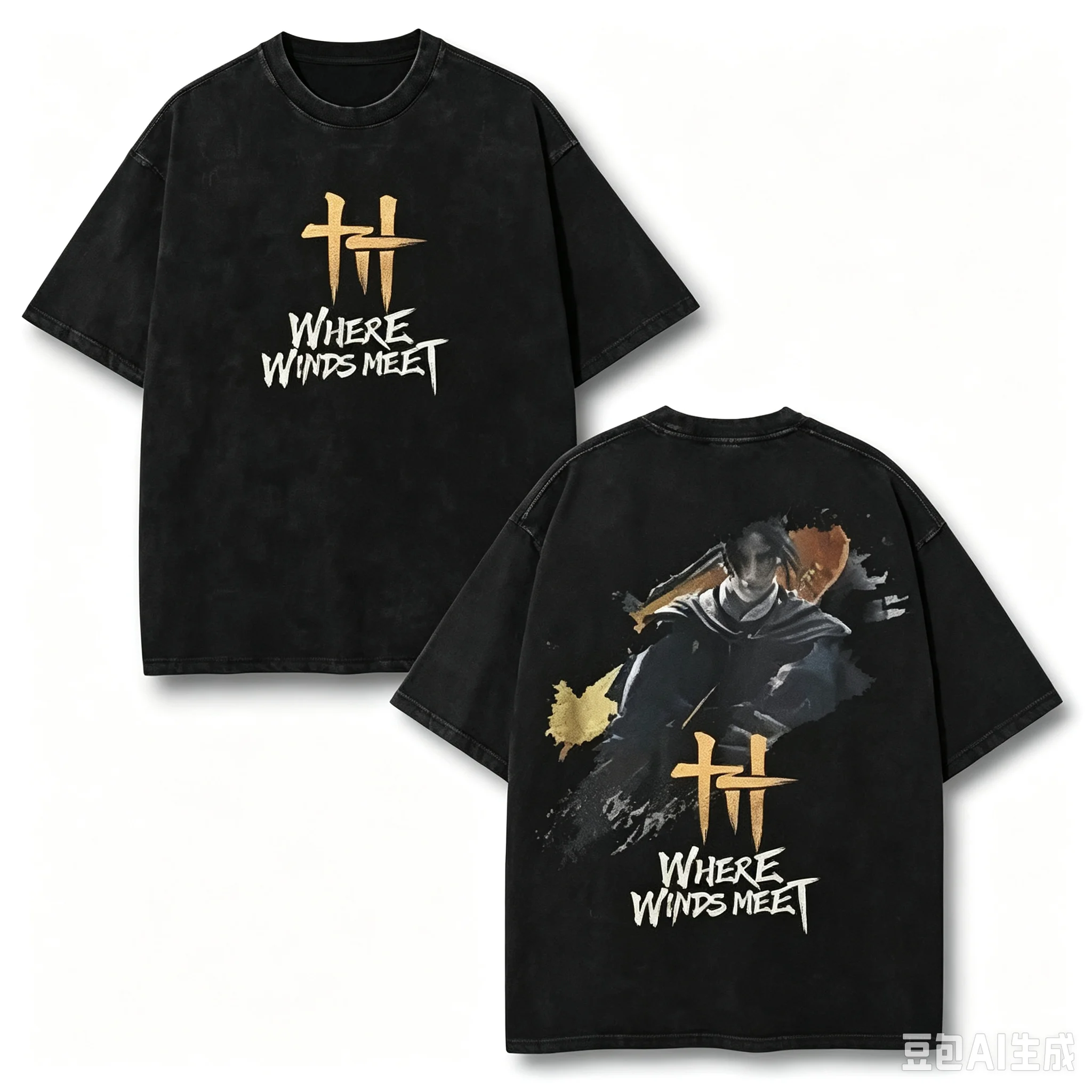 Where Winds Meet Washed T-shirt New Model personality Clothes Oversized Unisex Vintage Loose Trendy Cotton Harajuku Couples soft