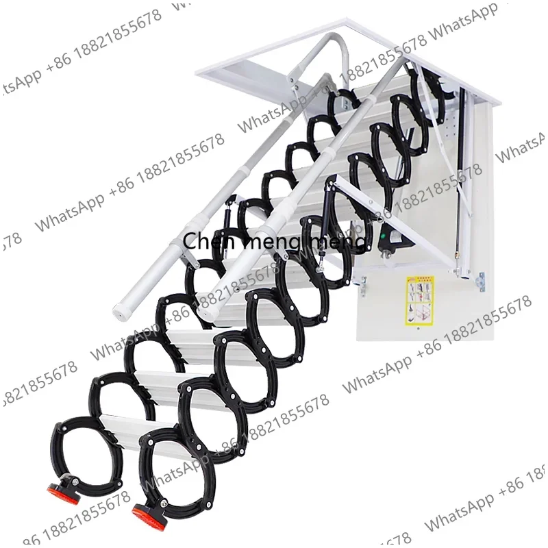 A55 Hidden Automatic Folding Telescopic Ladder Carbon Steel Electric Home Attic Basement Second Floor Convenient Access