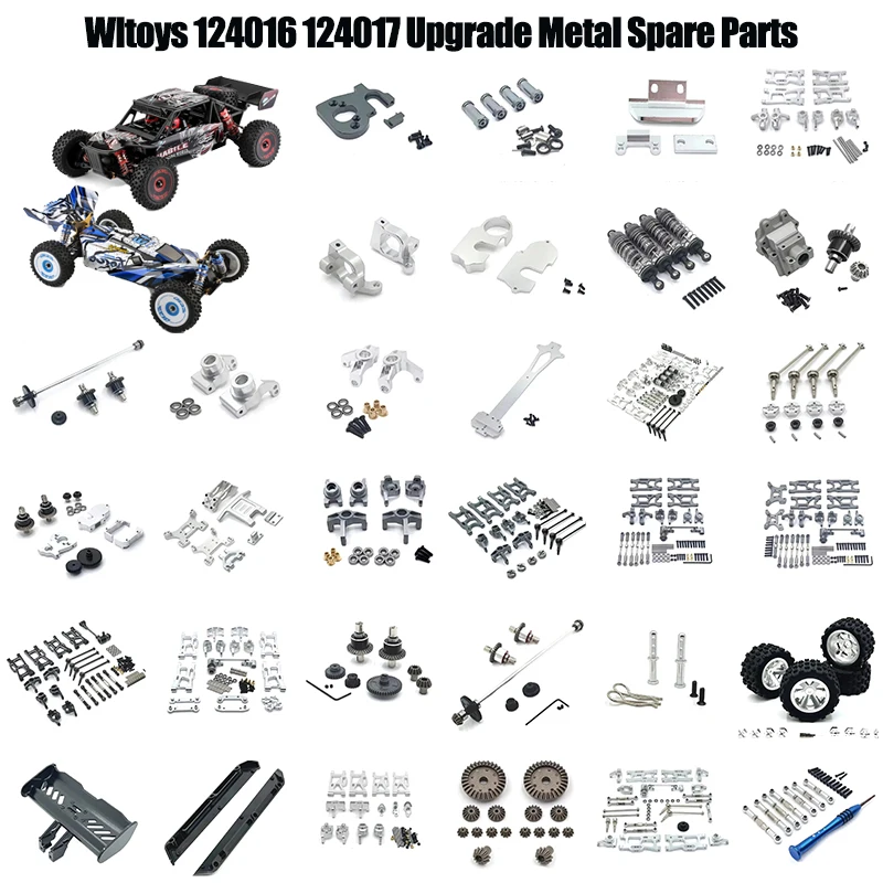 

Wltoys 124017 124019 124007 RC Automotive Metal Swing Arm Central Drive Shaft Gear Tail Bumper ESC Brushless Motor Upgrade Kit