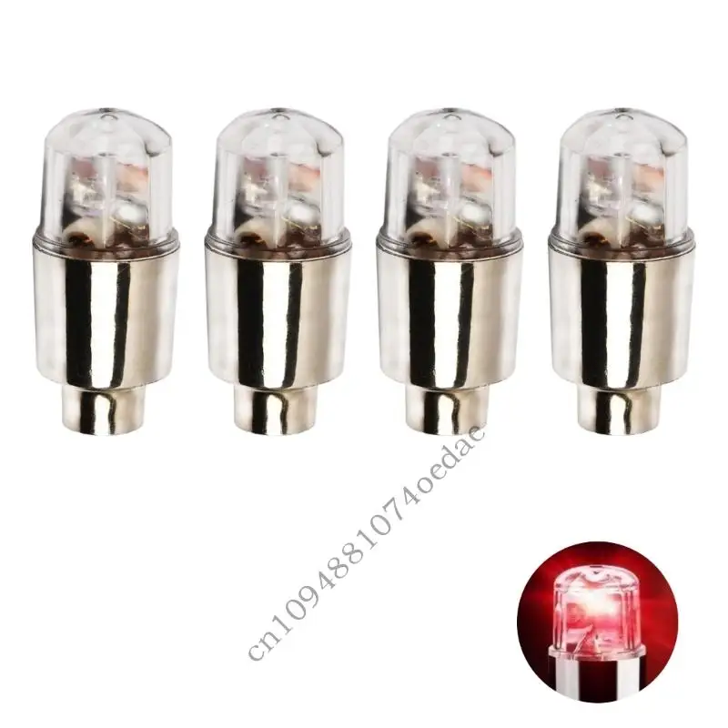 4 Piece Wheel Light Set Battery Powered Tire Stem Lights for Car Motorcycle Bike Decorative Evening Visibility