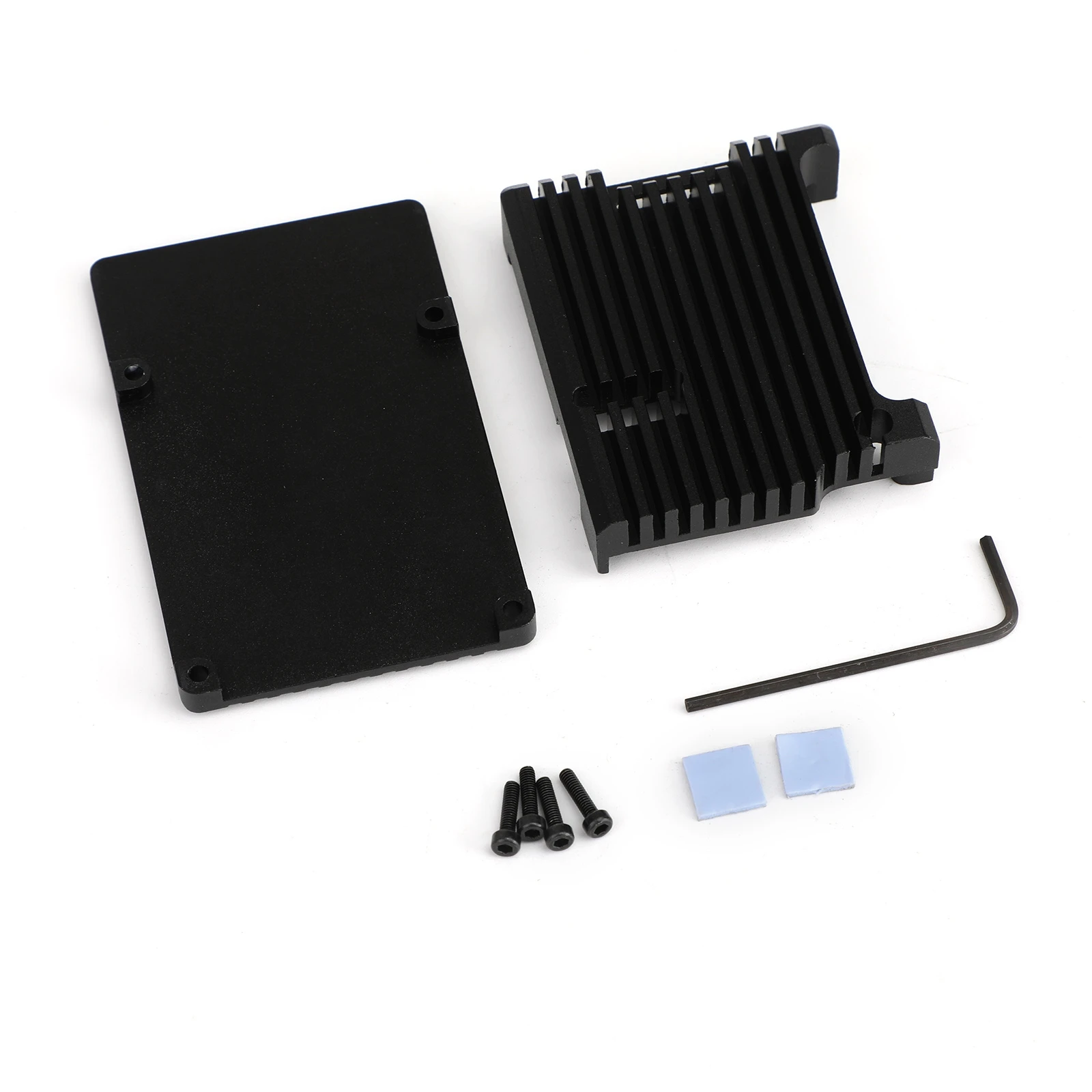 

Защитная коробка, чехол из алюминиевого сплава, охлаждающий корпус для Raspberry Pi 4B с двумя вентиляторами