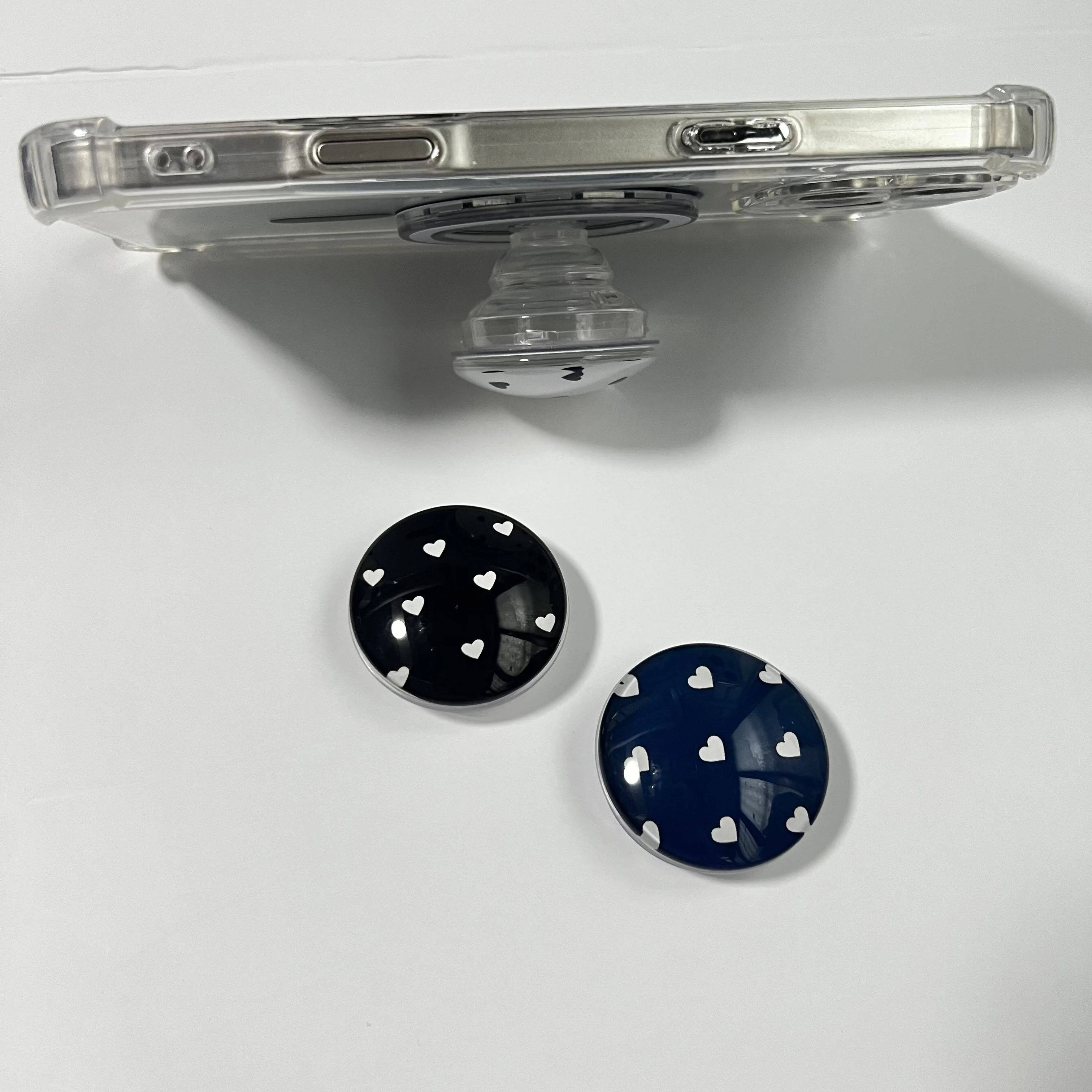 Bola de cristal 3d com amor dentro titular caso do telefone móvel suporte para magsafe suporte magnético para iphone samsung griptok grip tok