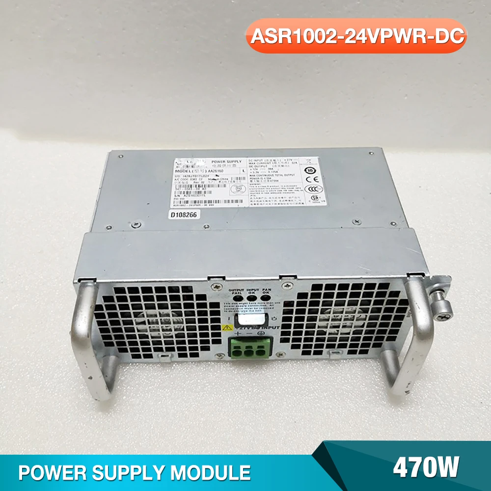 For CISCO Power Supply Used On ASR1002 Series Switches 341-0383-04 A0 470W ASR1002-24VPWR-DC