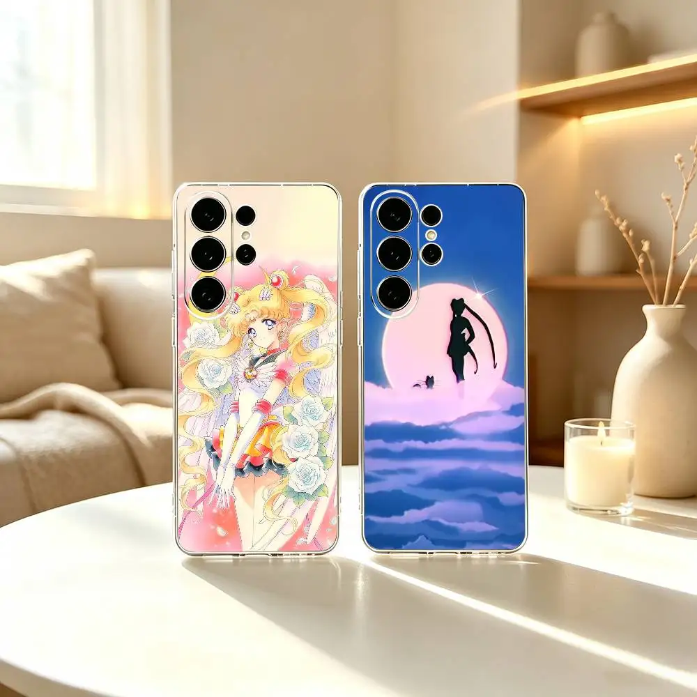 Cartoon Sailor Moon-a P  Clear Phone Case For Samsung S24 S23 S22 S21 S20 S10 Note 20 Ultra Note 10