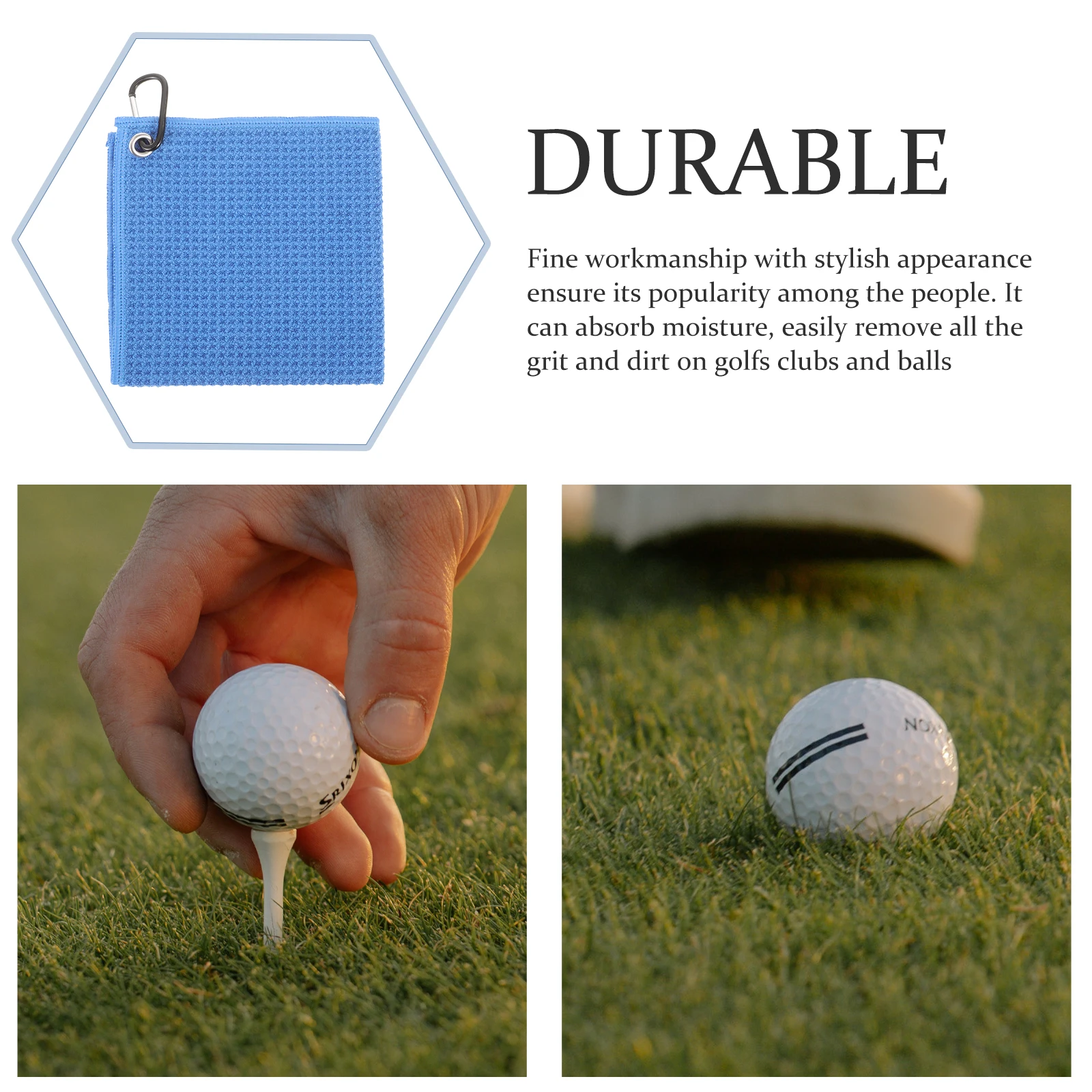 

3 Black Golf Towels 30x30cm Microfiber Cleaning Portable Golfing Dry Towels Absorb Moisture Lightweight Compact Size