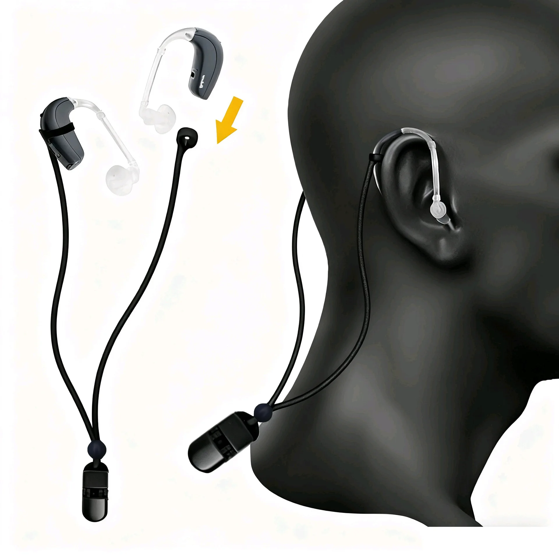 Silicone Hearing Aids Anti Lost Clip Elastic Rope Hearing Aids Fixation Lanyard Clip Holder Anti Loss Rope Bluetooth Protector