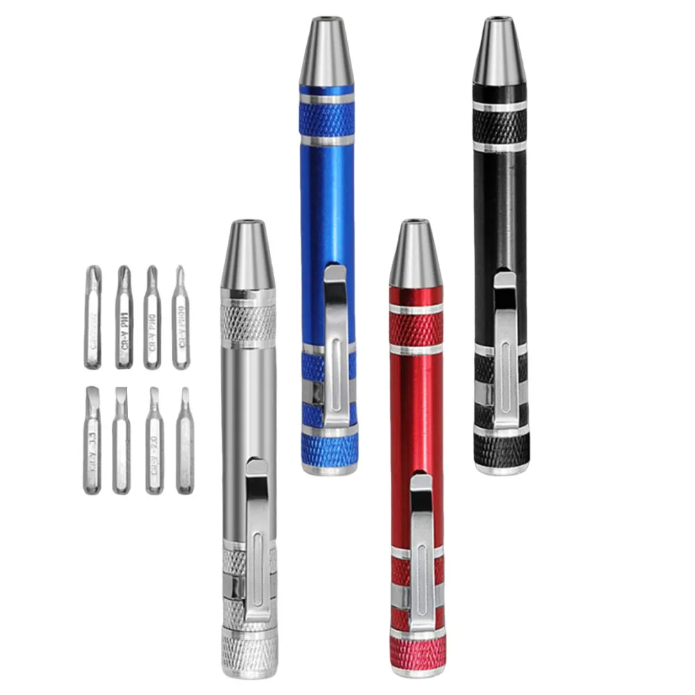 Multifunction 8 -In 1 Pocket Precision Mini Screwdriver Pen Mobile Phone Repair Hand Tools Kit Portable Screwdriver Hand Tools