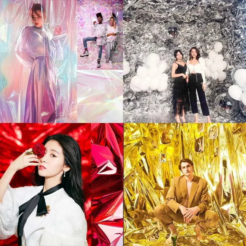 Thời Trang Mới Fotografia Phông Nền Chụp Ảnh Phòng Thu Nền Trong Suốt Ngay Nhiều Màu Sắc PVC Khúc Xạ Accesorios Xu Hướng