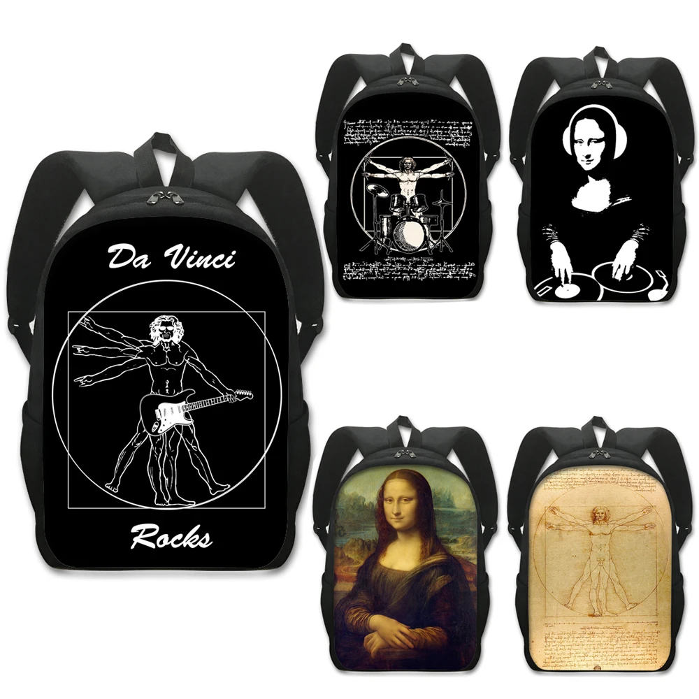 

Da Vinci Rocks Backpack Women Men Travel Bags Mona Lisa Student School Bags for Teenager Boys Girls Laptop Backpacks Bookbag