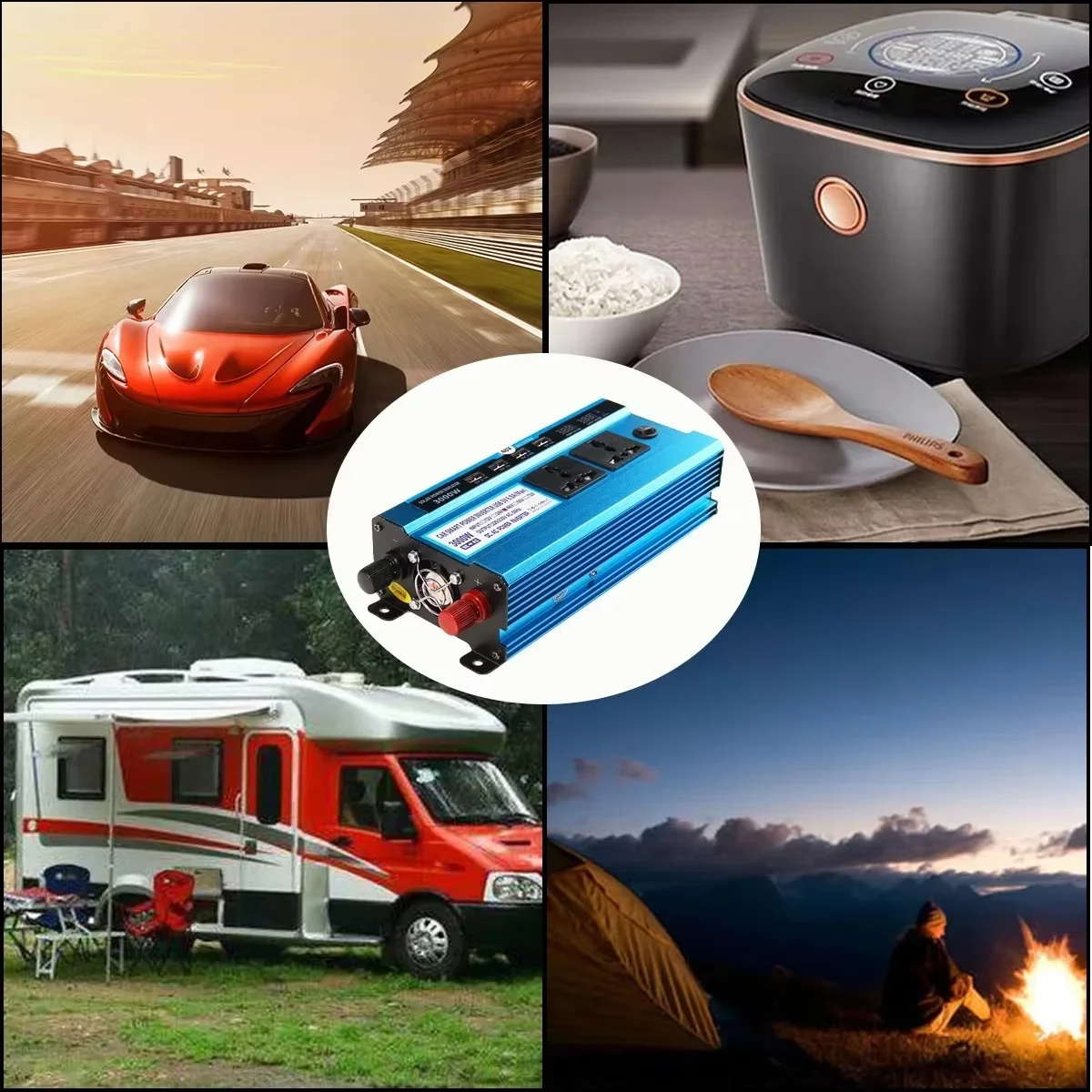 

Солнечный инвертор постоянного тока 12 В 24 В 48 В в переменный ток 220 В 3000 Вт Инверторный преобразователь напряжения 4 USB светодиодный дисплей для автомобиля дома