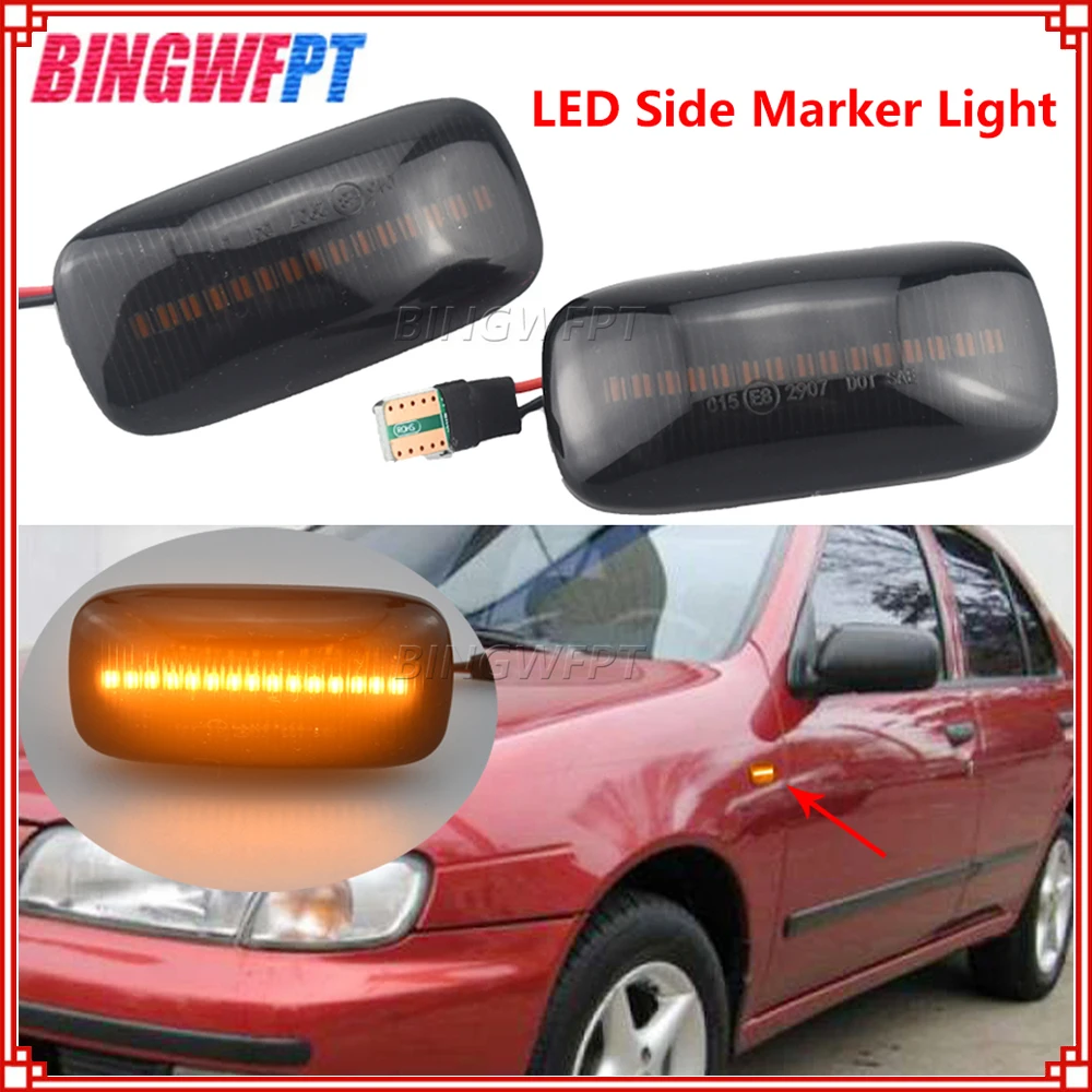 

2PCS Car LED Side Marker Light Turn Signal Lamp For Nissan Skyline R34 Almera N15 N16 Pulsar Maxima QX Sunny G10 Primera P11 P12