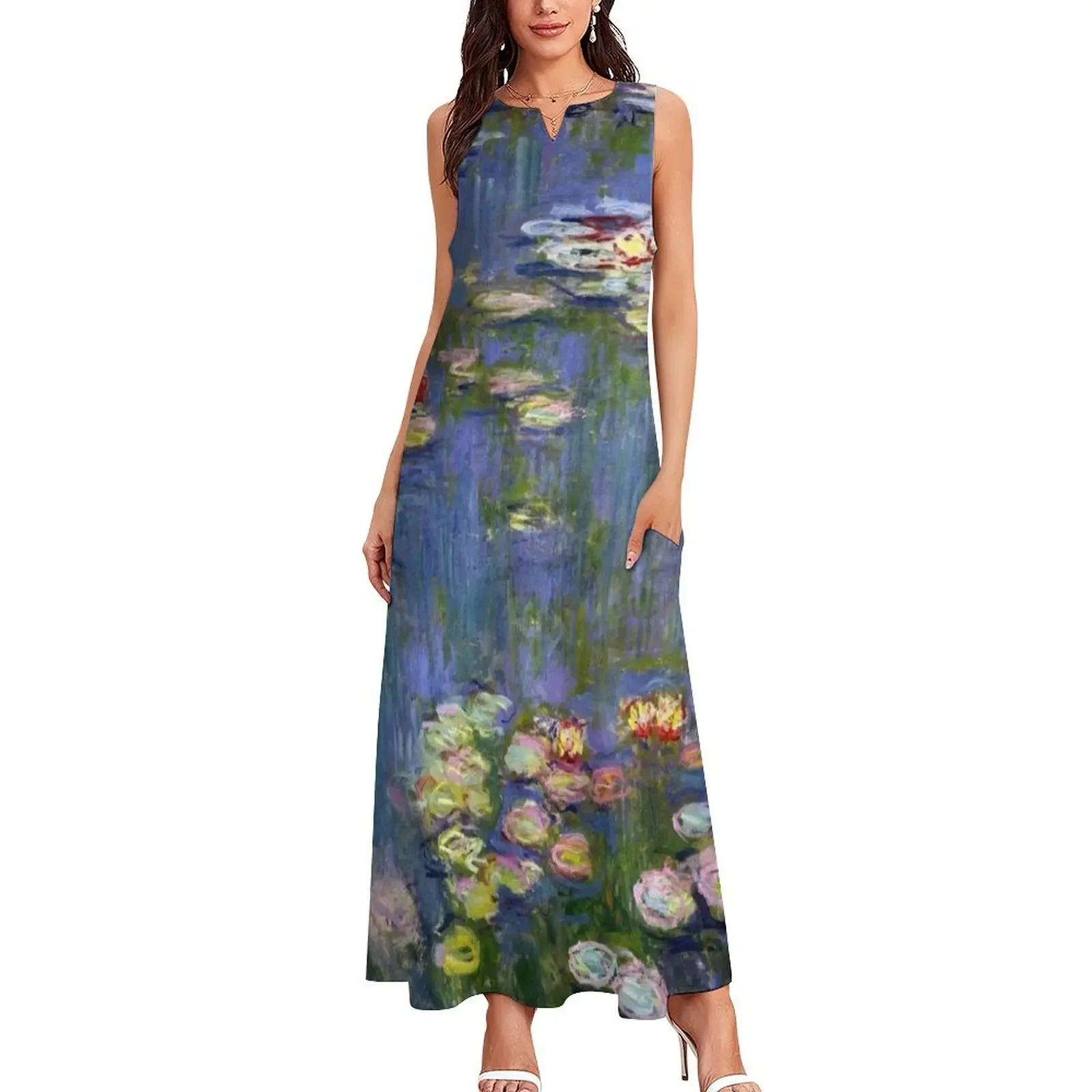 monet - water lilies Long Dress luxury woman evening dress prom dress 2025 prom clothes summer woman 2025