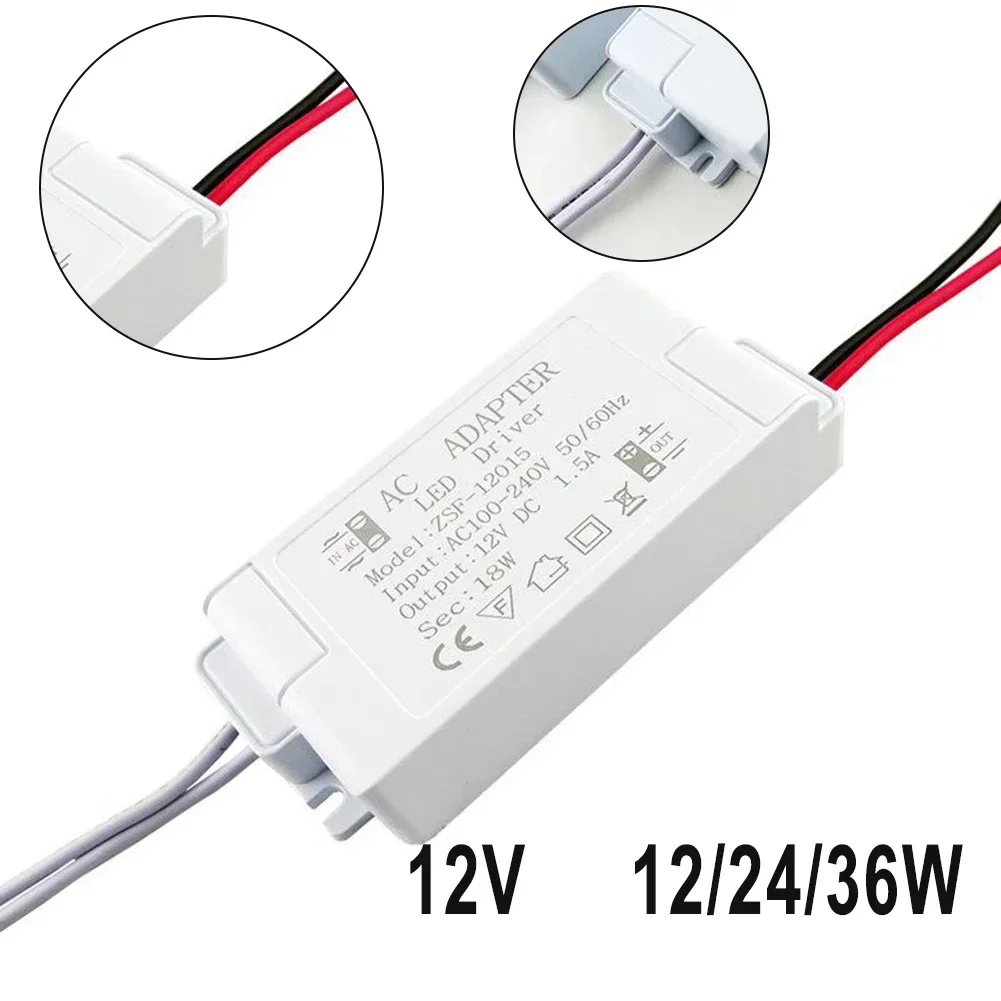 LED Driver Adapter For LED Lighting AC90-240V To DC 12V 12W 24W 36W Non-Isolating Transformer For LED Ceiling Light Replace