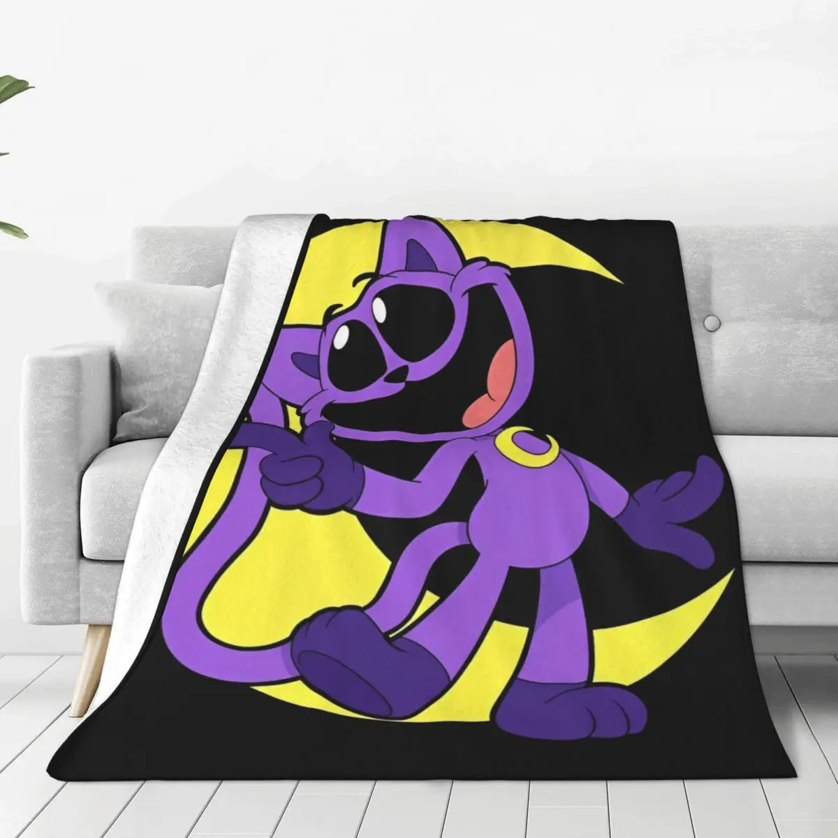 Cartoon Anime S-Smiling Critters Blanket Game Warm Soft Funny Plush Throw Blanket For Living Room Flannel Bedspread Bed Cover