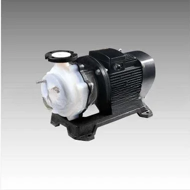 Corrosion resistant, fluoroplastic pump, sodium hypochlorite discharge pump