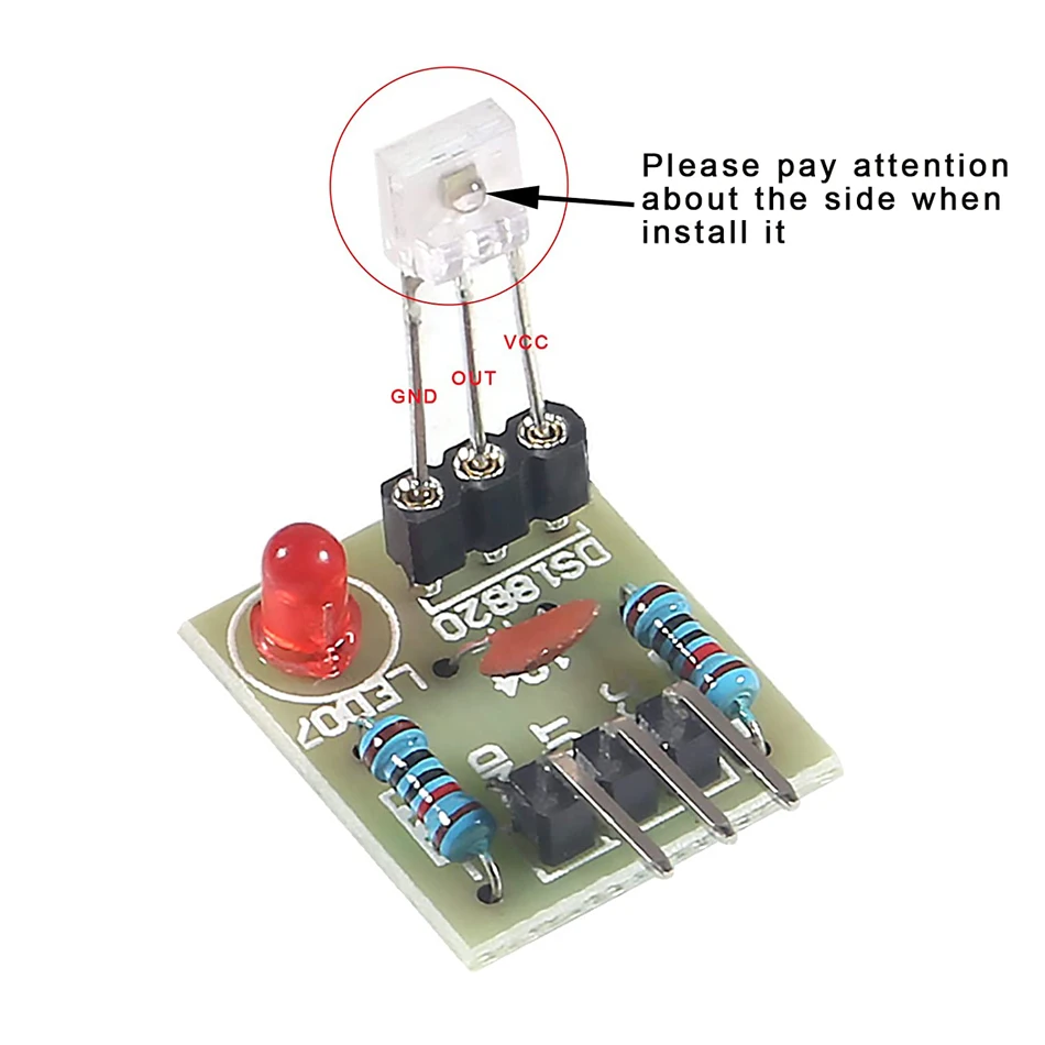 Laser Sensor Module Non-Modulator Tube Laser Receiver Module with KY-008 650nm Laser Transmitter Module for AVR