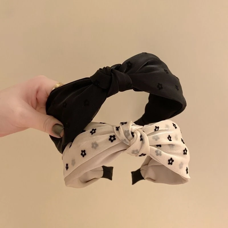 

Новая минималистичная сетчатая повязка на голову во французском стиле с широкими краями, популярная повязка на голову в корейском стиле в стиле ретро, женский аксессуар для волос