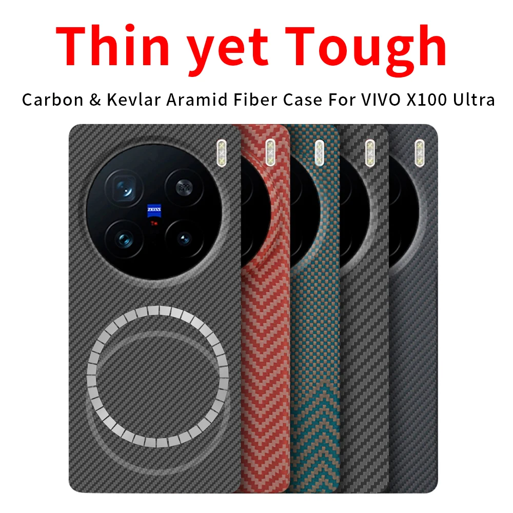 For vivo x100 ultra/X100 Pro/X100 carbon case aramid fiber kevlar