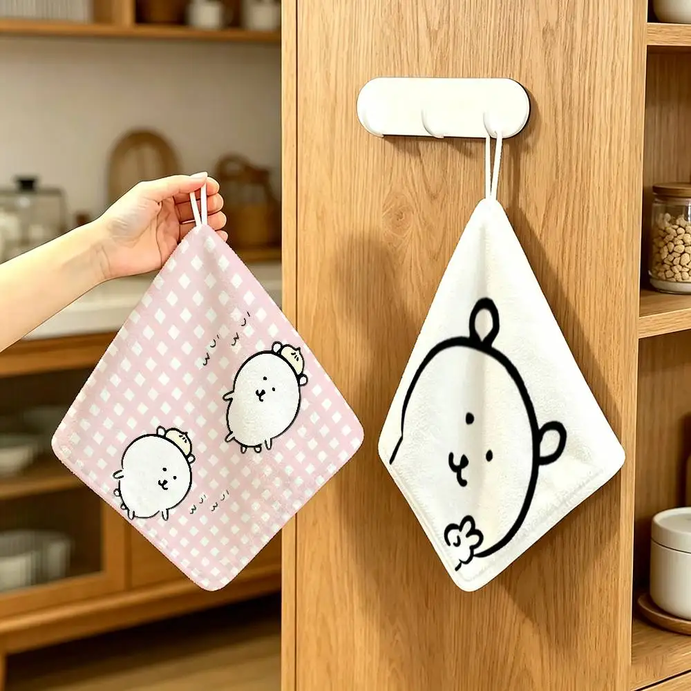 Cute N-Nongdamgons J-Joke Bear  Polyester Cotton Daily Towel Hanging Kitchen Hand Wiping Cloth Durable for Whole House Use